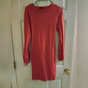 Elegant Reedish pink Long Sleeve Dress